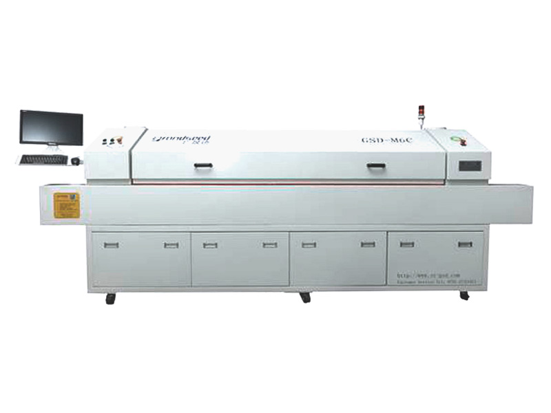 Six temperature zone lead-free reflow soldering machine GSD-M6C